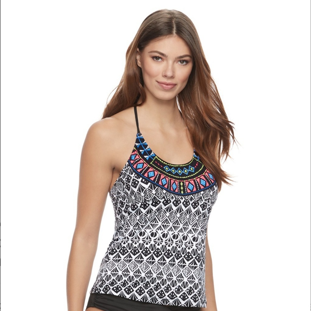 NWT Womens Apt 9 Halter Tribal Tankini Top